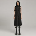 Grunge Sleeveless Lace-Up Hooded Dress