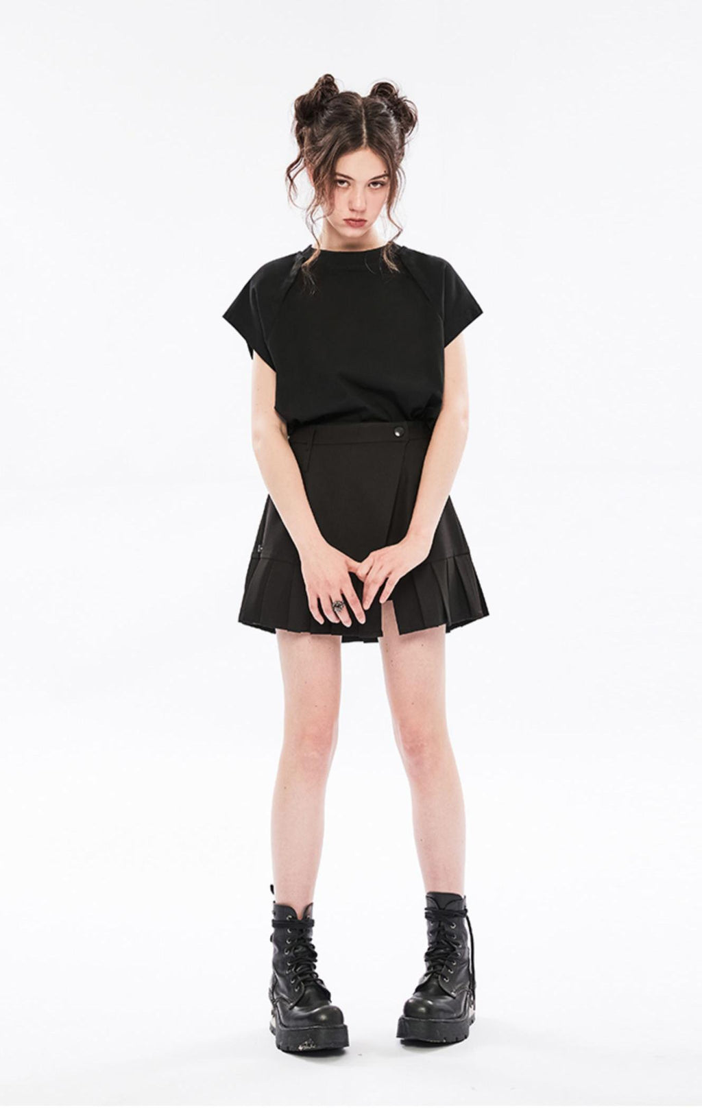 Punk Off-Shoulder Dual-Wear Tee