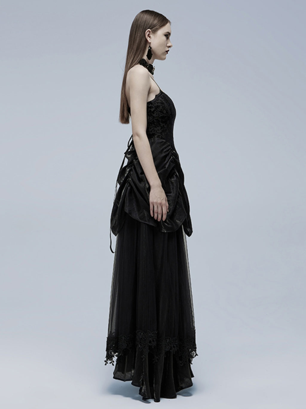 Gothic Velvet Gown with Straps