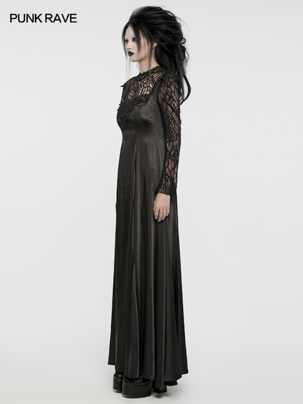 Lace Patchwork A-Line Evening Dress