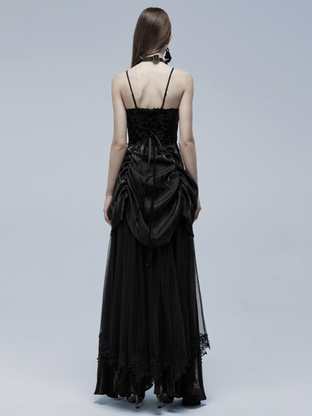 Gothic Velvet Gown with Straps