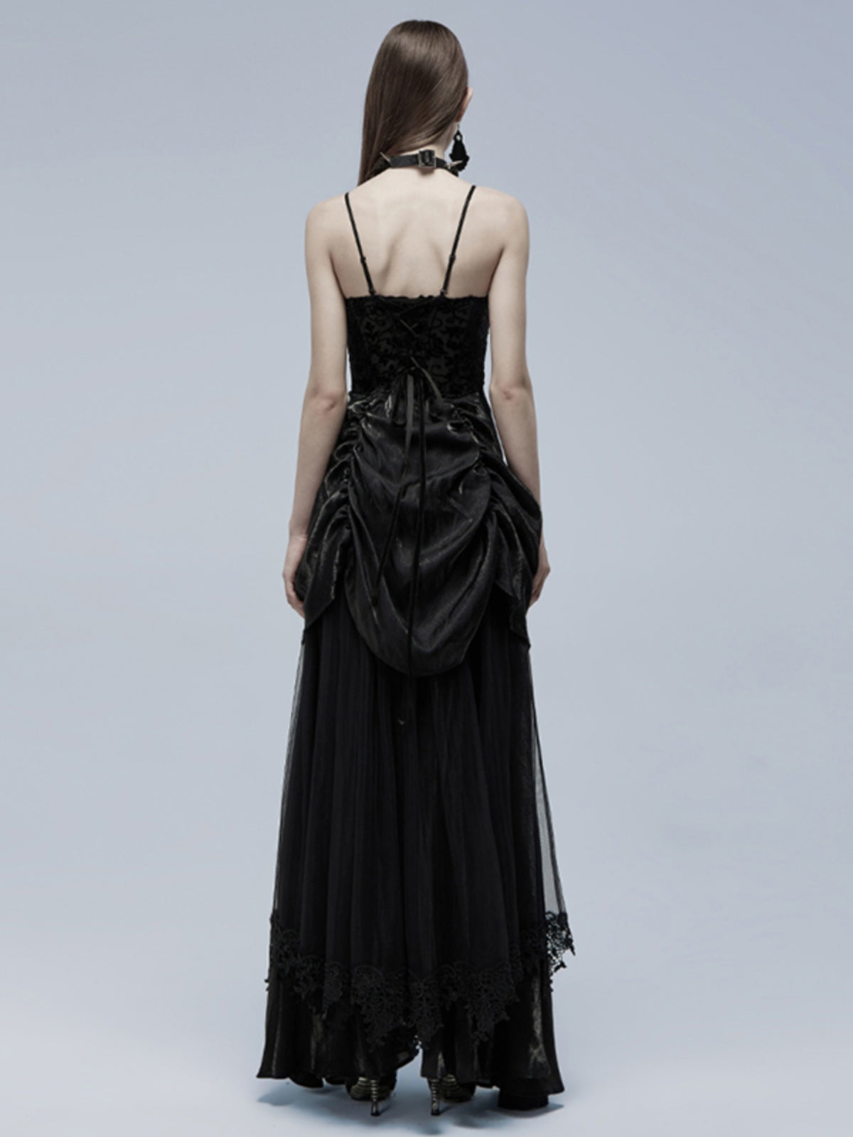 Gothic Velvet Gown with Straps