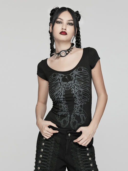Backless Punk Tee Slim Top
