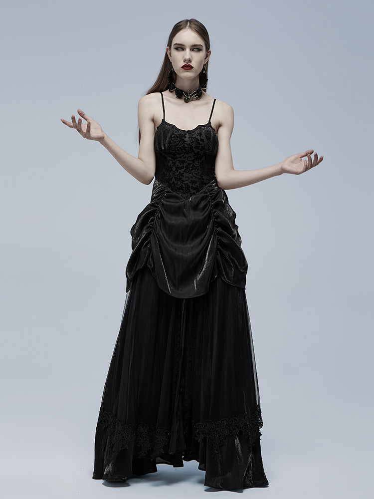 Gothic Velvet Gown with Straps