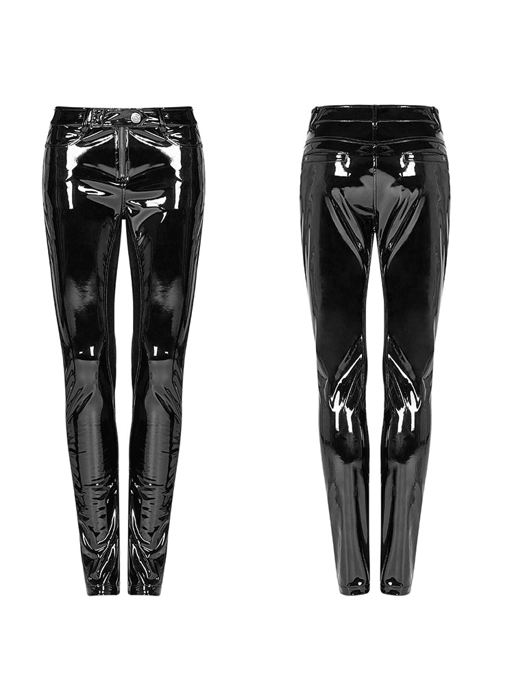Cyberpunk Patent Leather Skinny Pants