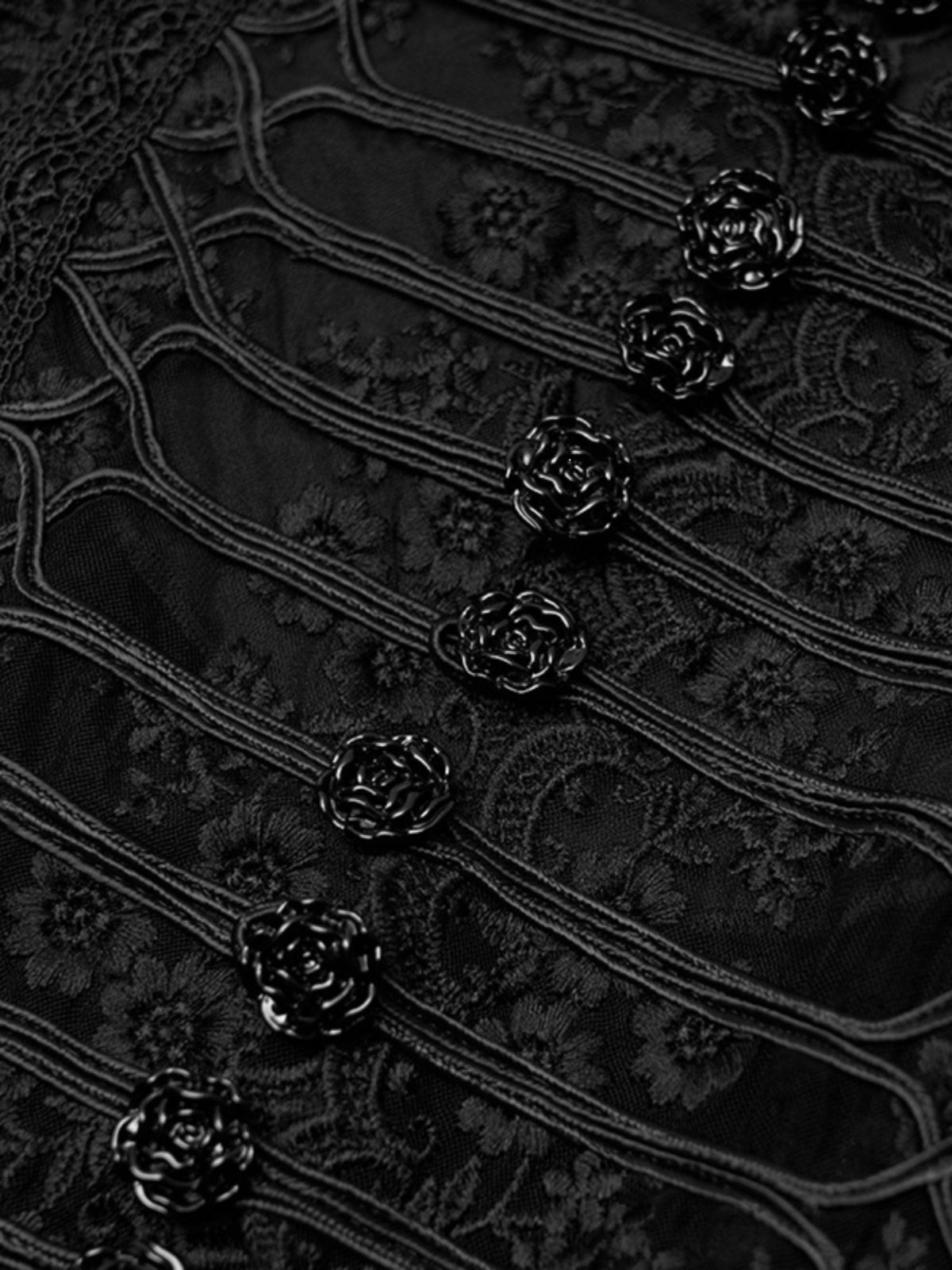 Embroidered Velvet Belted Mini Dress