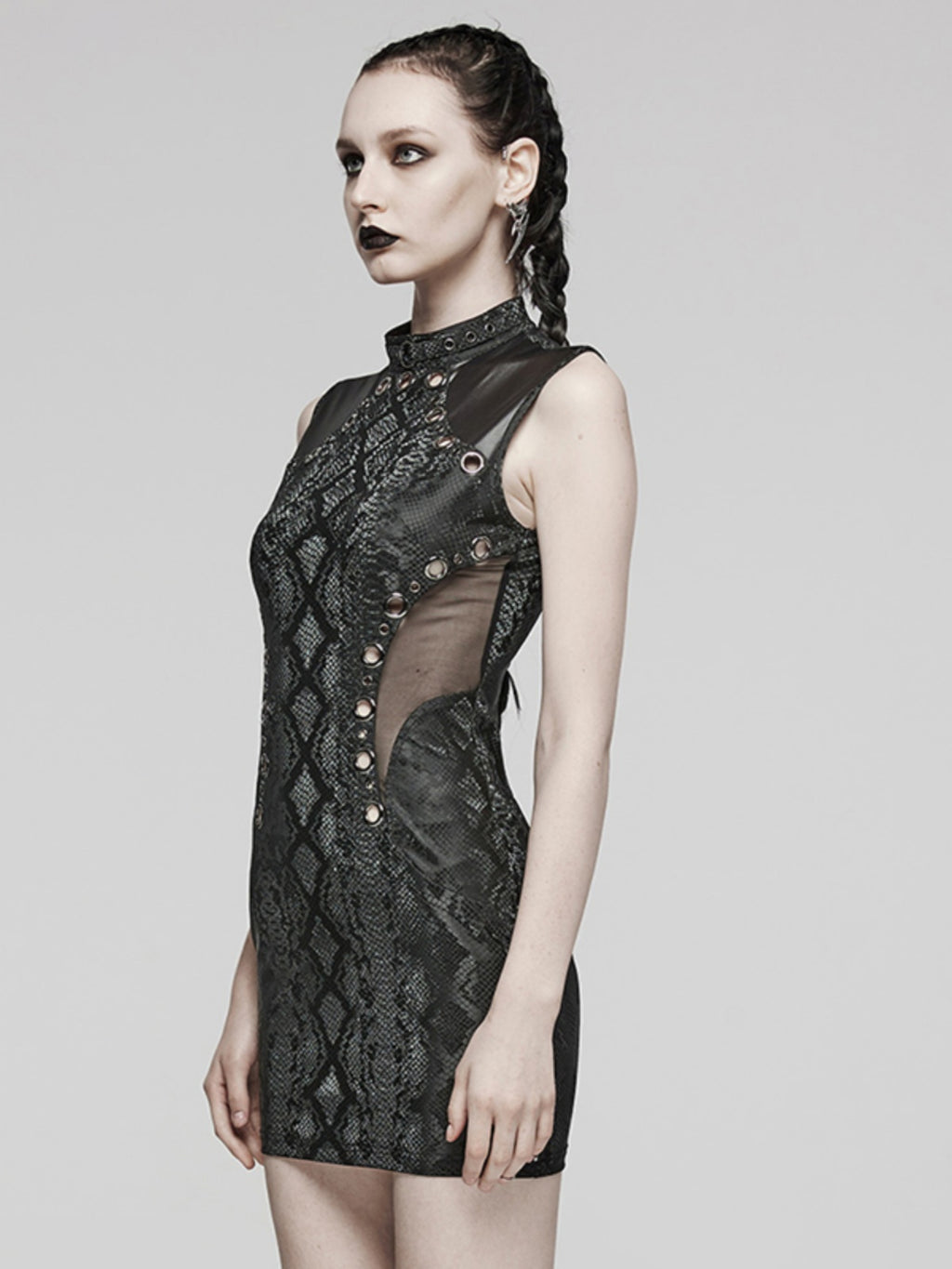 Gothic Cutout Sleeveless Bodycon Dress