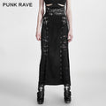 Double-Split Faux Suede Skirt