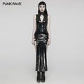 Punk PVC Sleeveless Split Dress