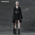 Punk V-Neck Black Midi Dress