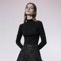 Black Mock-Neck Slim Tee