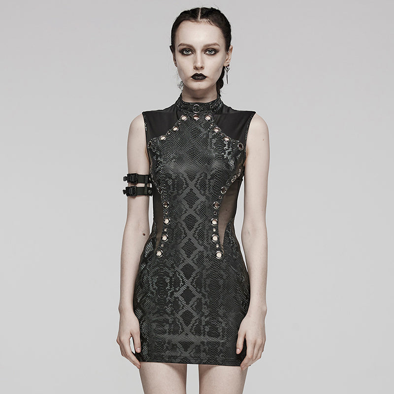 Gothic Cutout Sleeveless Bodycon Dress