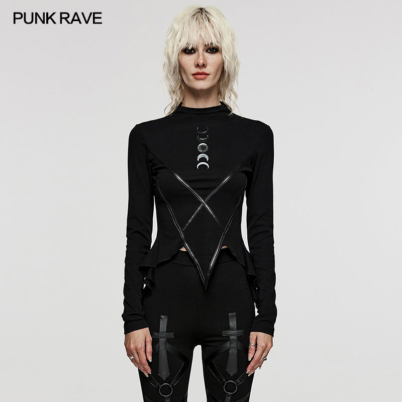 Goth Cropped Moto Slim Tee