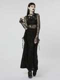 Goth slit bodycon maxi skirt