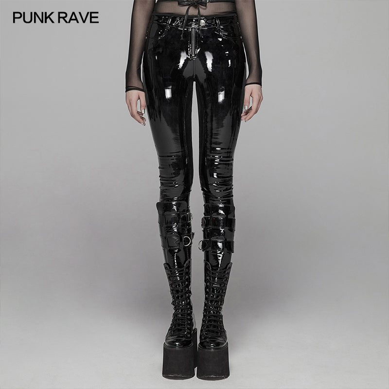Cyberpunk Patent Leather Skinny Pants
