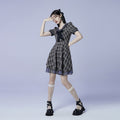 Plaid Sailor Shirt Dress