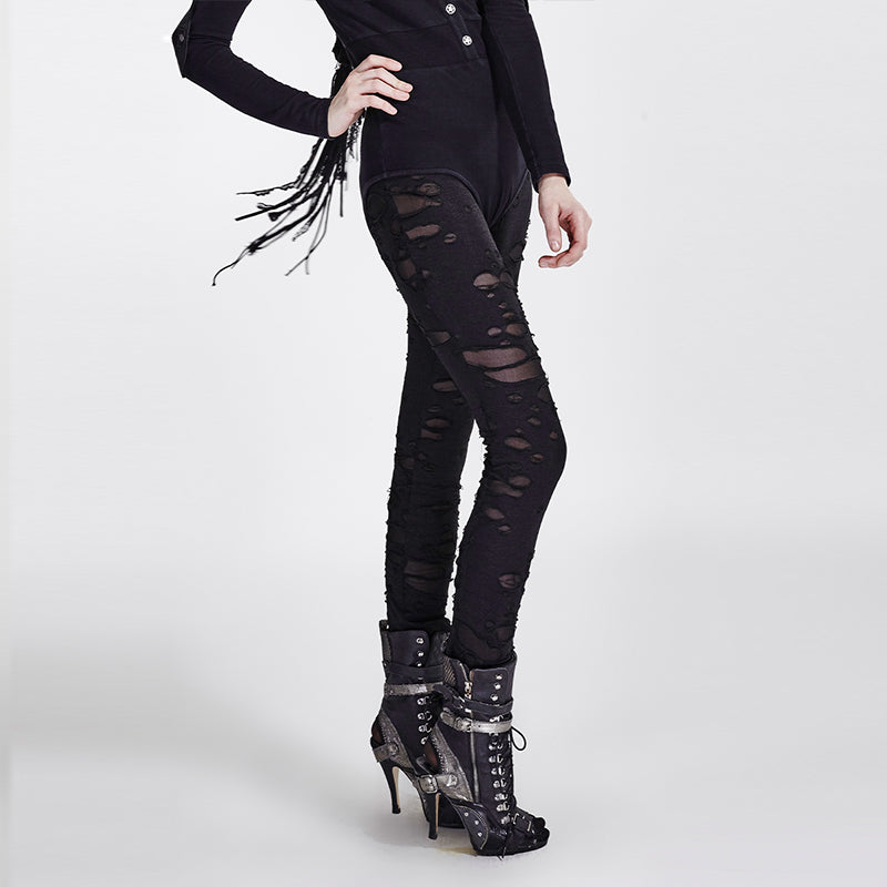 Goth Cutout Steampunk Skinny Pants