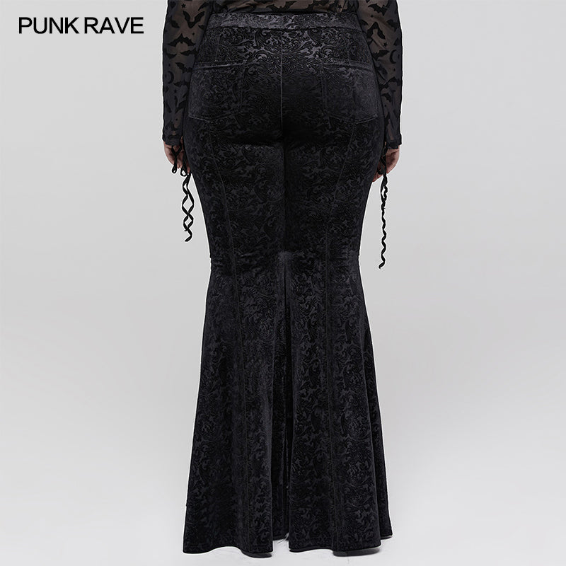 Jacquard Velvet High-Waist Flare Pants