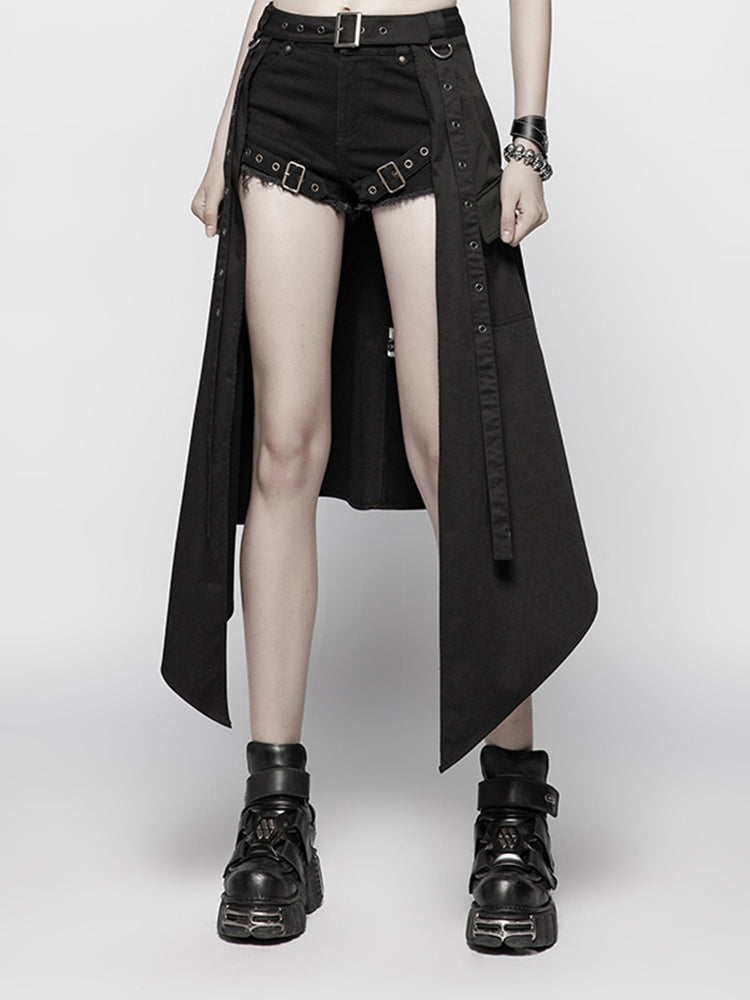 High-slit goth midi skirt