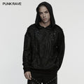 Punk Distressed Mesh Hoodie