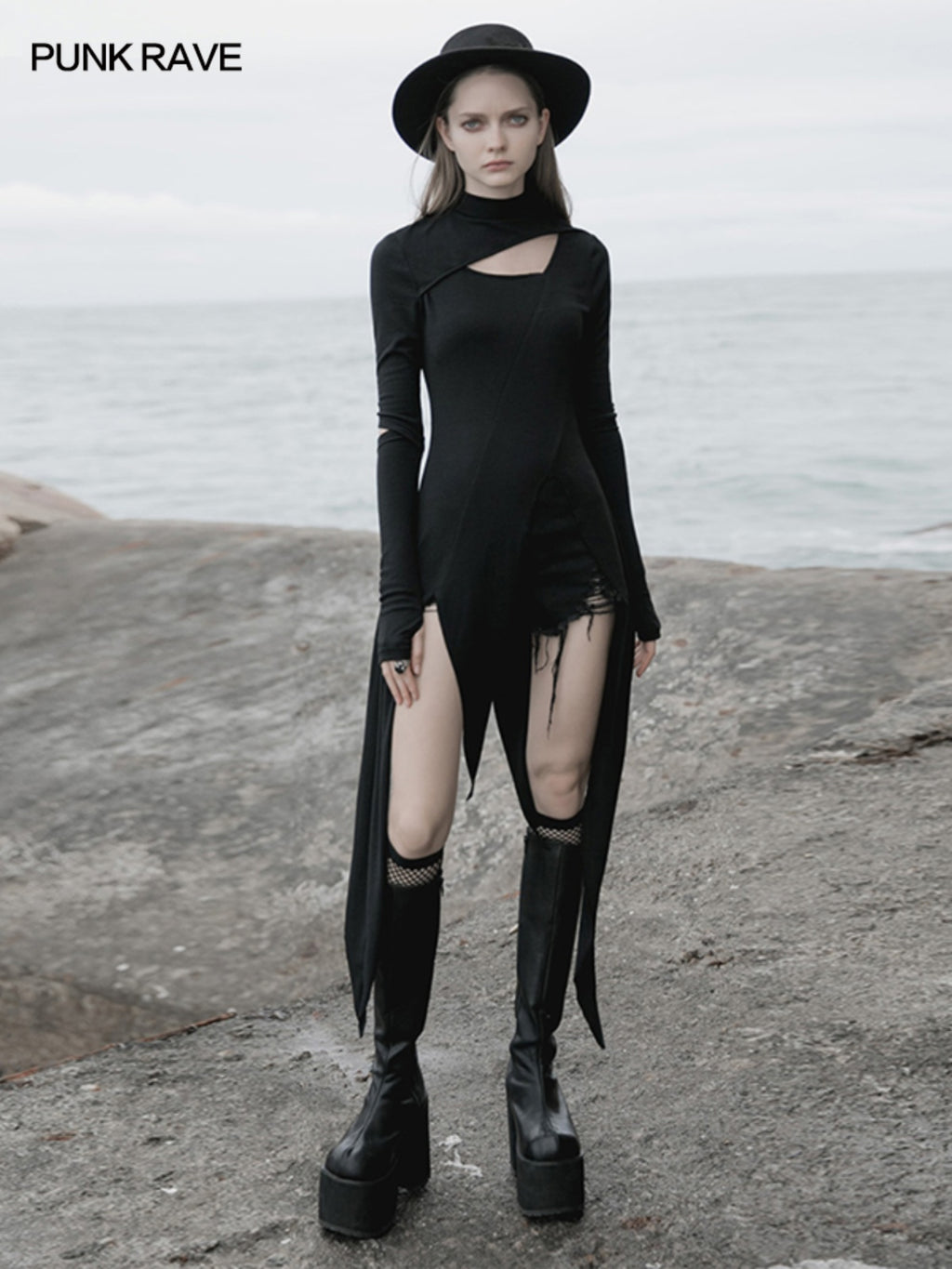 Asymmetric Cutout A-Line Dress