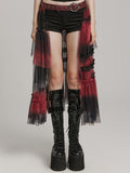 Goth mesh cutout A-line skirt