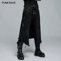 Goth asymmetric stage kilt-pants