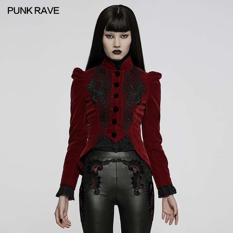Goth Velvet High-Neck Jacket