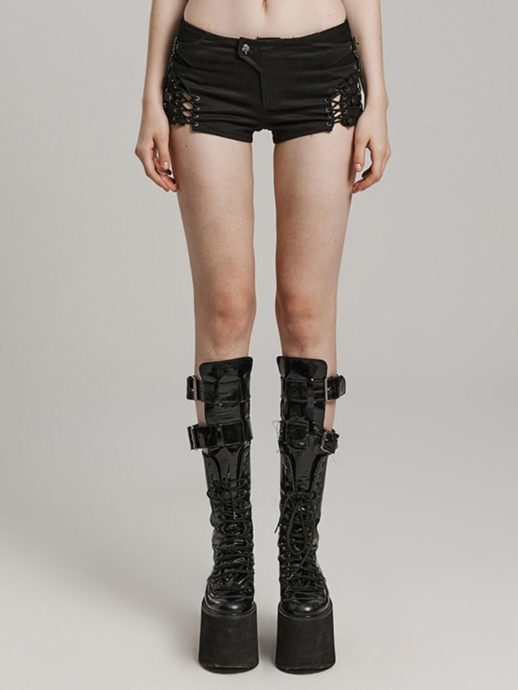 Punk Low-Rise Tight Denim Shorts
