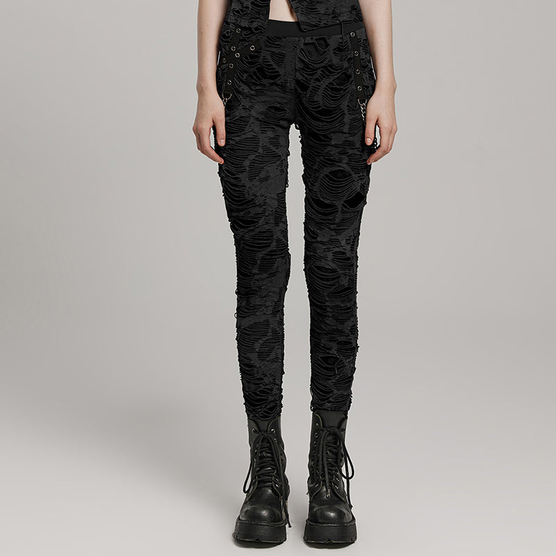 Punk Fitted Black Stretch Leggings
