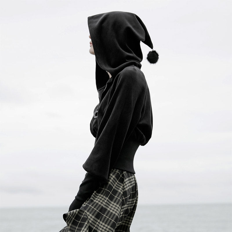 Velvet Witch Hoodie Cropped Top