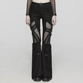 Punk Mesh Patchwork Flared Jeans