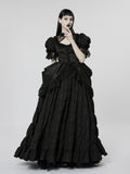 Layered Gown Short-Sleeve Luxury Dress