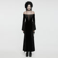 Halter Lace Split Black Dress