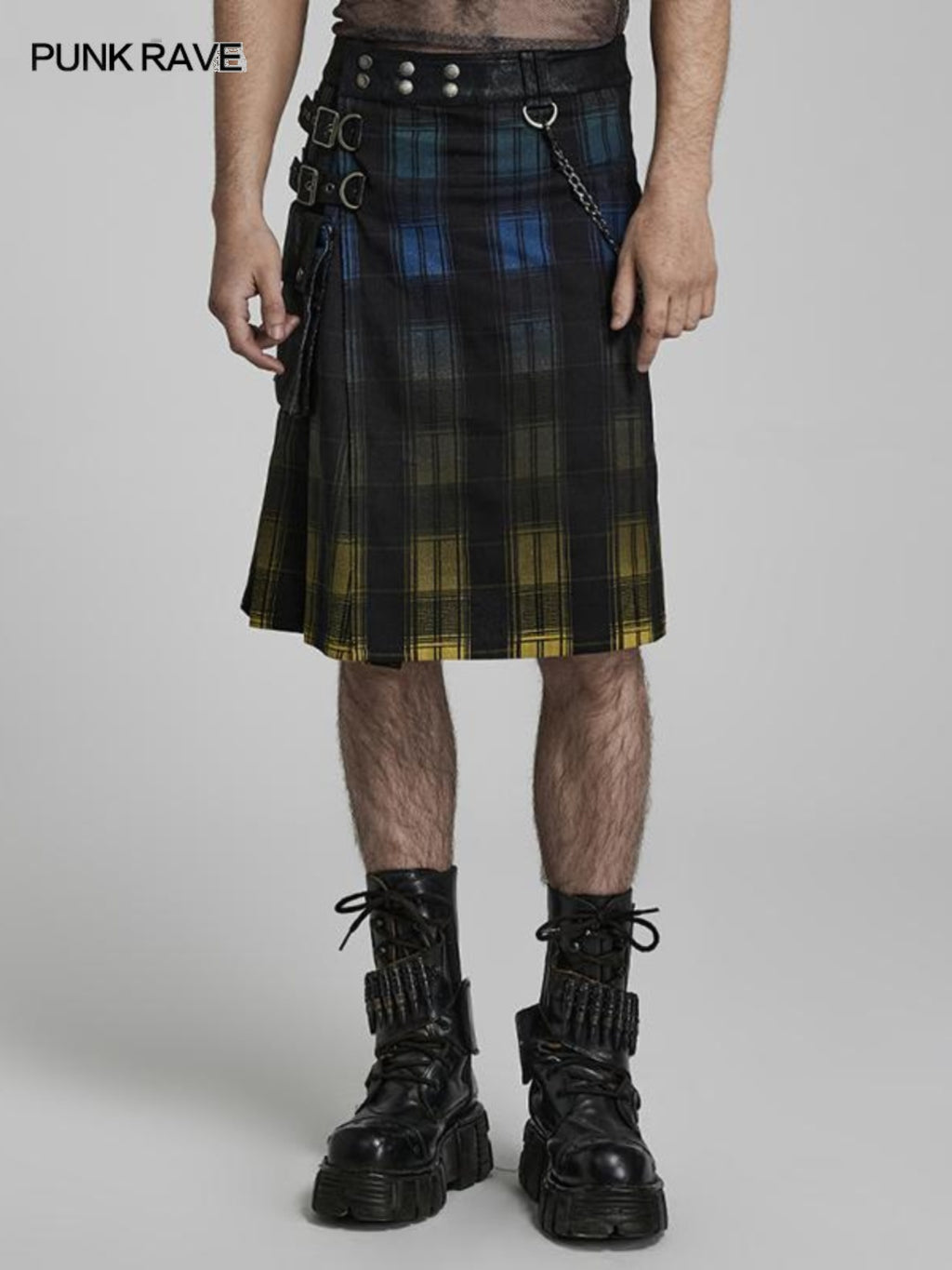 Punk plaid Scottish A-line skirt