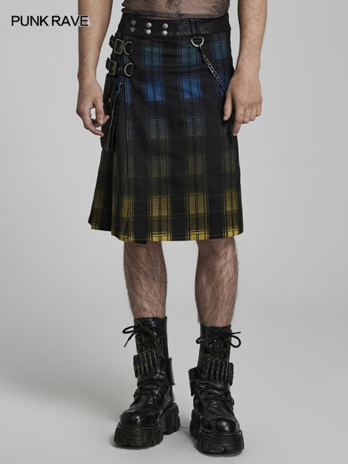 Punk plaid Scottish A-line skirt