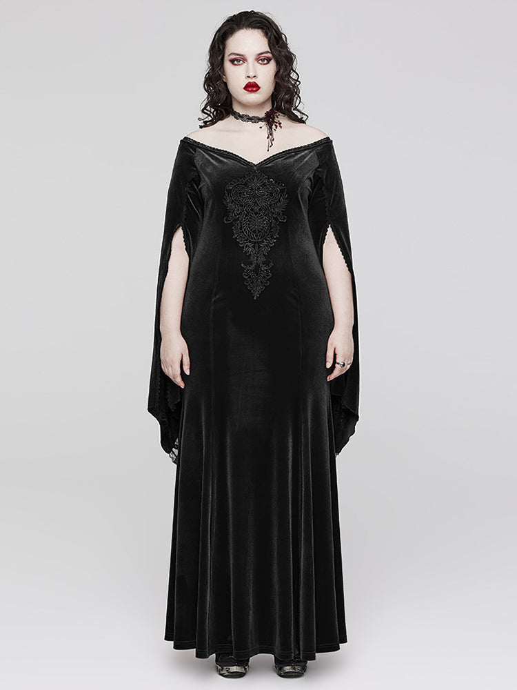 Velvet V-Neck Palace Maxi Dress