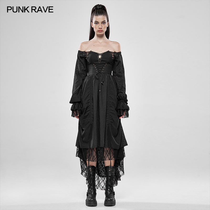 Off-Shoulder Lace Strap Dress