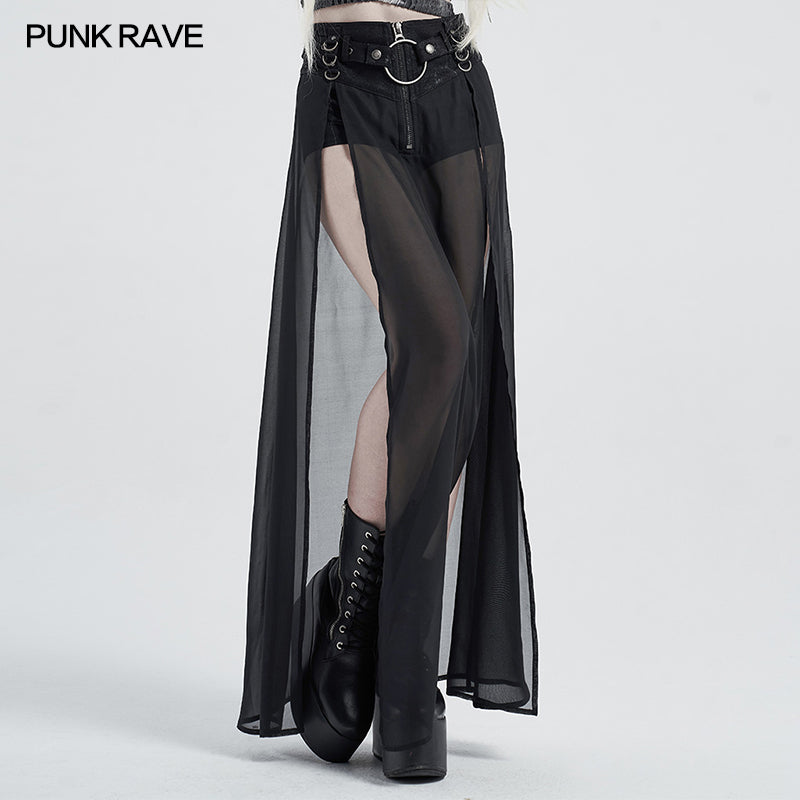 Punk Shorts with Mesh Skirt