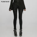 High-Waist Black Punk Leggings