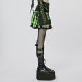 Pleated A-Line Mini Skirt