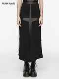High-slit punk bodycon maxi skirt