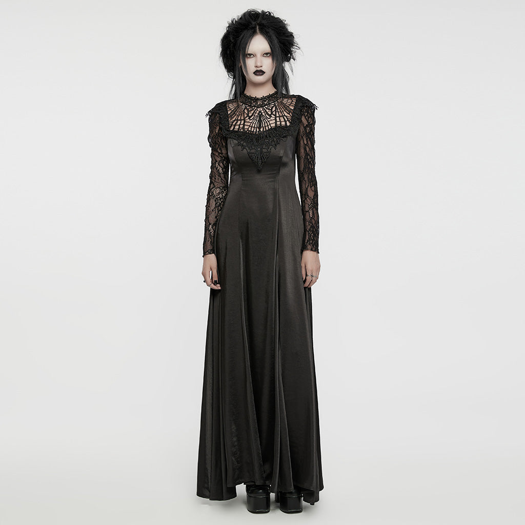 Lace Patchwork A-Line Evening Dress