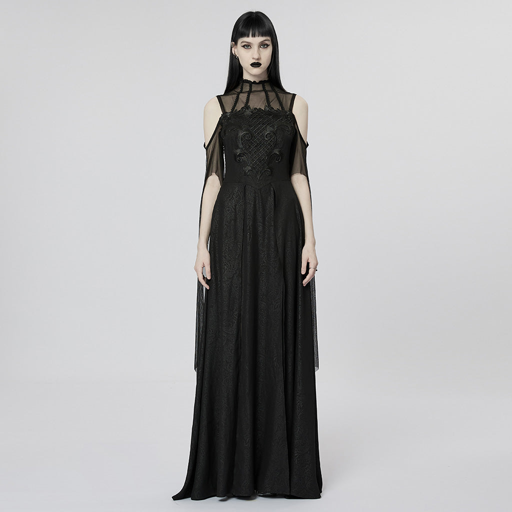 Off-Shoulder Evening Gown Dark Style