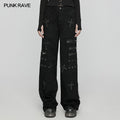 Punk High-Waist Flared Denim Pants