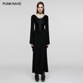 Gothic V-Neck Fitted Maxi Dress