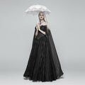 Victorian Cape Sleeve Off-Shoulder Gown