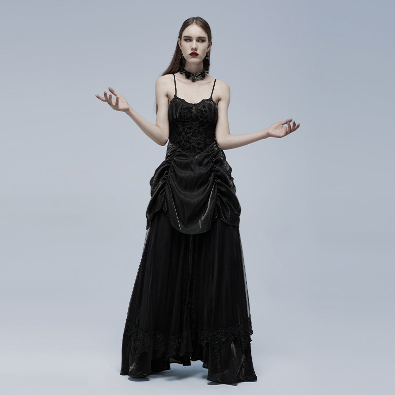 Gothic Velvet Gown with Straps