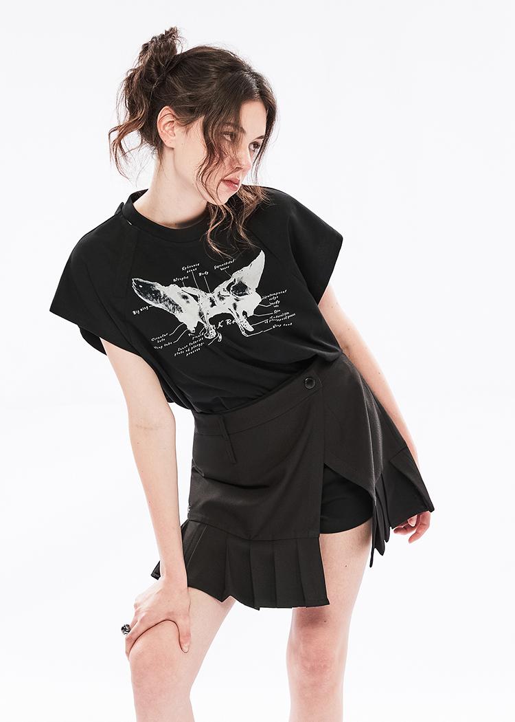 Punk Off-Shoulder Dual-Wear Tee