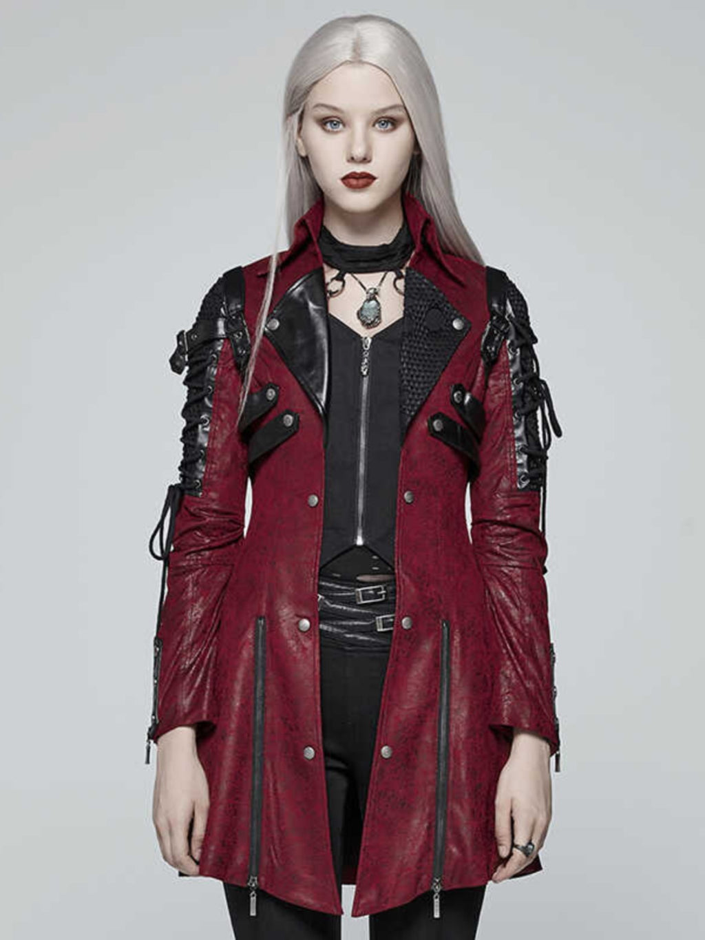 Cyber Gothic Leather Coat